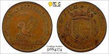 1676 France Jeton Token States of Burgundy Copper Feuardent-9811 Cu PCGS AU53 BN