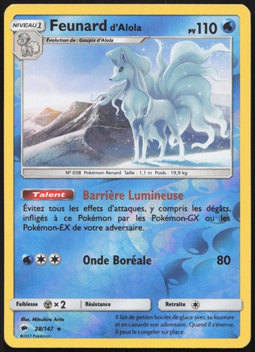 Carte pokémon feunard alola - pokémon,