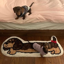 Tapis teckel cadeau chiot
