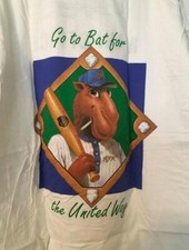 Vintage 90s Joe Camel Cigarette RJR Employee Go to Bat United Way Shirt Baseball