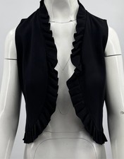 Armani Collezioni black ruffled vest womens sz 40 