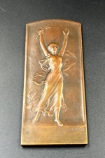 Lucien Jean Henri Cariat Bronze Plaquette Award Medal Woman Goddess