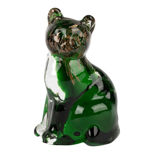 Chat décoratif verre - , vert