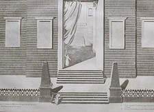 1861 Impression Antique Porte Orientale Entrée Intérieure Temple