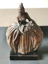 Sculpture italienne style Baroque/Rococo. Femme Robe. Signé V. Bertolloti. 20 cm