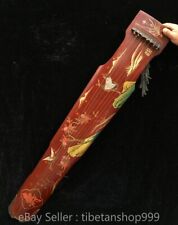 48" China Huanghuali Wood Lacquerware Mountain Crane Guzheng Musical Instrument