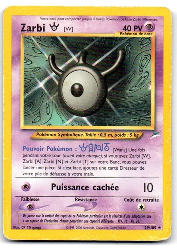 Carte pokémon zarbi - pokémon,