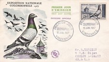 FRANCE 1957 FDC COLOMBOPHILE