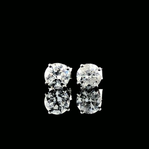18k white gold diamond stud - 18k,