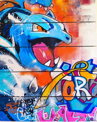 Tableau street art sur bois