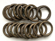 Lot de 20 anneaux anciens en bronze massif pour rideaux - Diam intérieur 23 mm