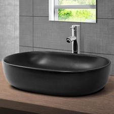 Lavabo en céramique noir mat
