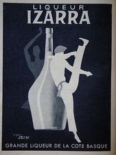 PUBLICITÉ PRESSE 1952 IZARRA GRANDE LIQUEUR DE LA COTE BASQUE D'APRÈS PAUL COLIN