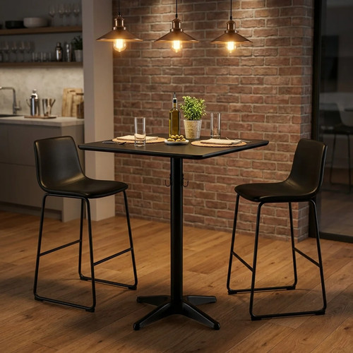 Table haute 105cm noire - , bar