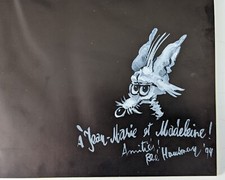 Dessin dédicace de René Hausman dans Loup Blanc E.O. 1994