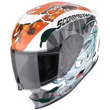 Casque de moto intégral Scorpion Exo-JNR Air The4elements blanc/bleu/orange