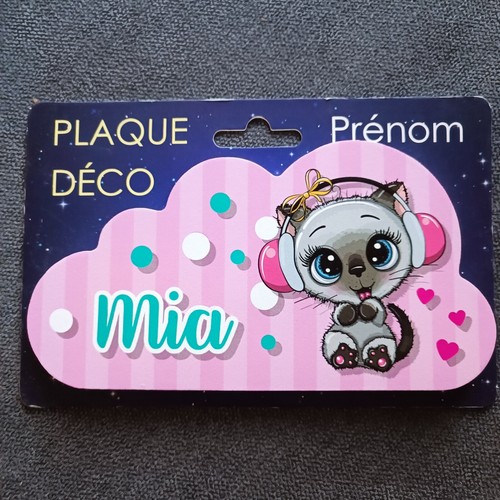 Mia plaque adhésive - adhésive, prénom