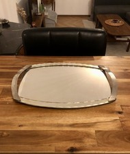Plateau Miroir en Verre - Biseauté et Métal - Plateau Décoration - Vintage