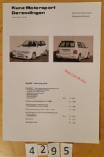 HORMANN MOTORSPORT FIAT UNO TURBO tuning Prospectus Allemand 2 pages 1989