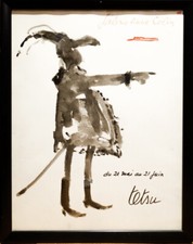 Roger Testu (Tetsu) projet d'affiche Galerie Anne Colin superbe 64x49cm encadre