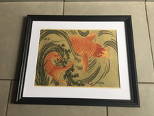estampe japonaise Carpe KOI utagawa -japon-asie-asiatique-chine-loft-populaire