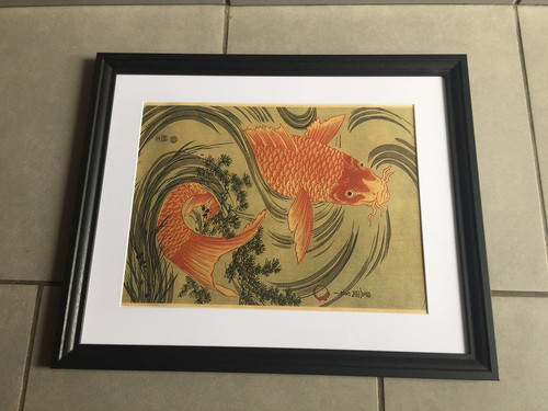 Estampe japonaise carpe - carpe, koi