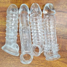 Gaine Pénis Manchon Realiste Extention Elargiseur Silicone Anneaux Cockring