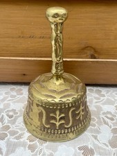 Vintage Decorative Chiseled Bronze Table Bell 1950s-70s