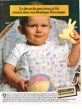 ADVERTISING ADVERTISING 064 1982 DESCAMPS cribbons diaper bags for children