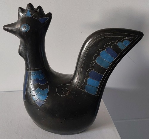 Coq céramique polychrome - coq,