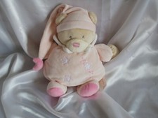Doudou ours rose, semi-plat