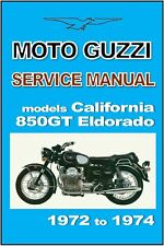 MOTO GUZZI Workshop Manual V850 850GT Eldorado California Police 1972 1973 1974
