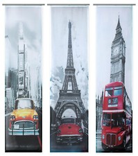 City Rideau En Tissu Imprimé Environ 60x245 Voile Semi-Transparent