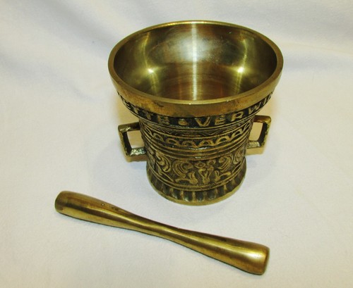 Mortier bronze dore pilon - mortier,