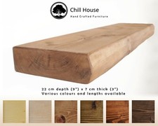 Étagère flottante rustique épaisse bois massif rond gros fait main avec suppo...