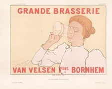 Rassenfosse - Brasserie Van Velsen Bornhem Affiche Art Nouveau Jugendstil 1896