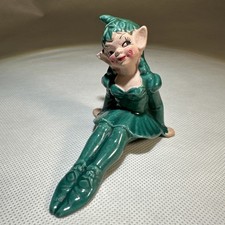 Vintage Gilner Pixie Elf Christmas Ceramic Figurine 1950s MCM  Decor