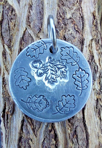 Pendentif feuille chêne - chêne,