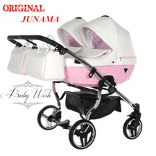 JUNAMA CANDY V2 DUO Poussette Bébé Jumeaux Pram CARRYCOT 2in1