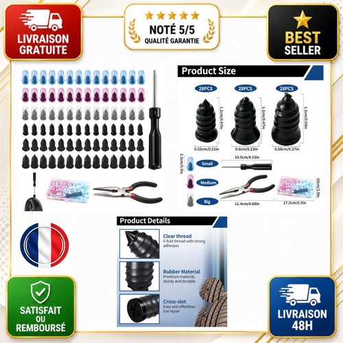 Kit réparation pneu tubeless