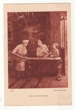 RARE CPA TABLEAU - UNE QUÊTE