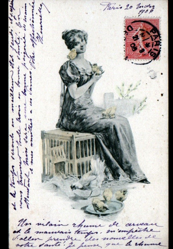 Femme bourgeoise poulailler - au,