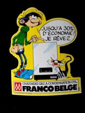 Gaston Lagaffe and his cat. 1985 Franco Belgian Boiler Advertising Sticker
