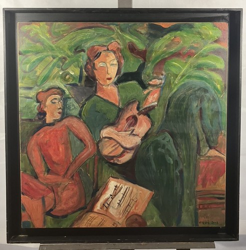 Huile sur panneau - sur, femme