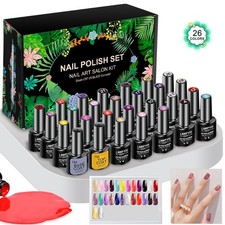 Kit Vernis Gel UV LED 26 Couleurs Semi-Permanent Base Top Coat Gel Manucure