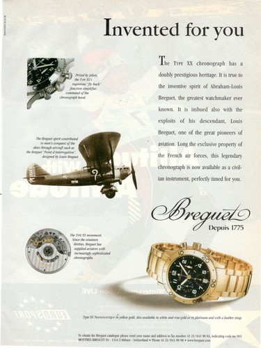 Breguet publicité page - page, 1999