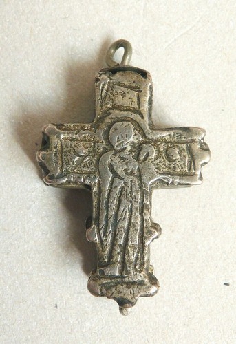 Croix reliquaire argent - , massif