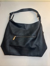 Gussaci Vegan Leather Handbag Black, Gold Accents Med/ Large