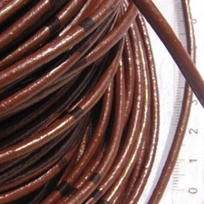 C202 - LOT 3 MÈTRES FIL CORDON CORDE LACET CUIR MARRON CHOCO LAIT Ø3MM bracelet