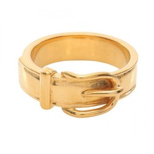 Bague écharpe HERMES Boucle sellier plaqué or GHW femme d'occasion